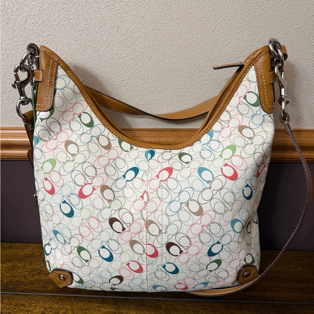 ✨NWOT - Coach Chelsea Heritage Signature Stripe Hobo Bag✨ - Picture 7 of 13